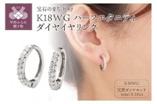 〈 甲府ジュエリー 〉K18WGハーフエタニティダイヤイヤリング EA-1190