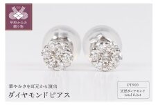 〈 甲府ジュエリー 〉PT900 ダイヤモンドピアス　DYM-P-PT