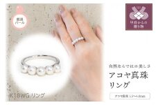 【サイズ：10号】〈 甲府ジュエリー 〉K18WG　アコヤ真珠　リング(#1：03013109)
