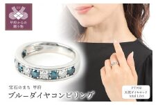 〈 甲府ジュエリー 〉【サイズ：10号】ブル―ダイヤコンビリング　Ｒ3687BD-P2