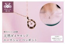 〈 甲府ジュエリー 〉K18PG　天然ダイヤモンド　ホースシューペンダント　K04063-H