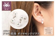 〈 甲府ジュエリー 〉K18WG　アコヤ真珠　ダイヤモンド　ピアス　N47　K04036-H