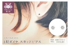〈 甲府ジュエリー 〉１０金ホワイトゴールド製 ダイヤモンド １粒 スタッドピアス Total 0.10ct 【1449553】