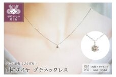 〈 甲府ジュエリー 〉１０金 ホワイトゴールド製 １粒 ダイヤモンド 0.08ct プチネックレス 【1449550】