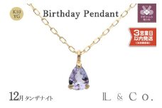 〈 甲府ジュエリー 〉〈即納〉【L&Co.】K10 誕生石ペンダント タンザナイト(63-7812)