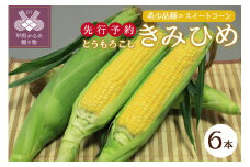 〈2024年度配送分〉とうもろこし「きみひめ」 6本（2024年6月上旬～下旬にかけて順次配送予定）