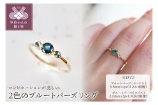 【サイズ：9.5号】【ジュエリー】K10 イエローゴールド 2色のブルートパーズリング 指輪 保証書付 NR-1844