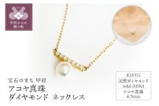 〈 甲府ジュエリー 〉K18YG　アコヤ真珠　ダイヤモンド　ネックレス　N75　K05049-H