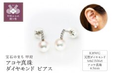 〈 甲府ジュエリー 〉K18WG　アコヤ真珠　ダイヤモンド　ピアス　N73　K05047-H
