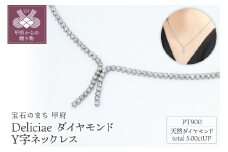 Deliciae　PT900　Y字ネックレス　ダイヤモンド【5.00ct】鑑別書付　K05038-H