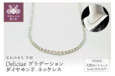 〈 甲府ジュエリー 〉Deliciae　PT900　テニスネックレス　グラデーション　ダイヤモンド 【10.00ct】鑑別書付　K05032-H