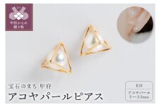 〈 甲府ジュエリー 〉【甲府ジュエリー】K18　アコヤパール　ピアス（10401728）
