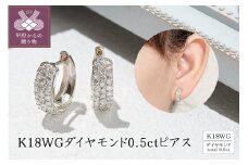 K18ホワイトゴールド ダイヤモンド0.5ctピアス 43-6266