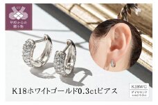 K18ホワイトゴールド ダイヤモンド0.3ctピアス 43-6268