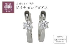 〈 甲府ジュエリー 〉K10WG ダイヤモンド 一粒石 フープピアス eo634k10wg