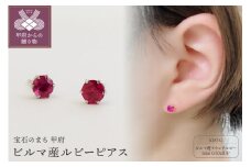 〈 甲府ジュエリー 〉K18イエローゴールド　ビルマ産ラウンドカットルビー(トータル0.50ctUP)ピアス　K037826-H