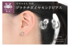〈 甲府ジュエリー 〉ＰＴ900　馬蹄デザインダイヤモンド　ピアス　E302DI-Ｐ