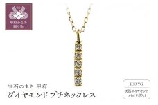 〈 甲府ジュエリー 〉K10 縦長 5石 ダイヤモンド ネックレス プチ イエローゴールド J-505