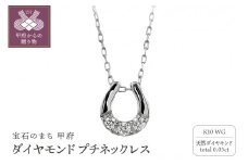 〈 甲府ジュエリー 〉K10 馬蹄 3石 ダイヤモンド ネックレス プチ ホワイトゴールド J-510