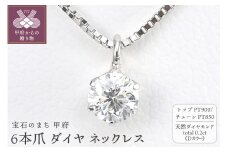 ＜ 甲府ジュエリー ＞プラチナ Dカラー 大粒 0.2ct 6本爪 ダイヤ ネックレス BPN-05020P