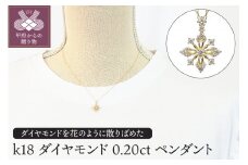 ＜ 甲府ジュエリー ＞K18　ダイヤモンド0.20ｃｔペンダント　PNI-121YGNW