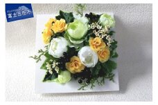 フラワーアレンジメント(フレーム・黄色)  花 ギフト 母の日 プレゼント フラワー 造花 インテリア 山梨 富士吉田