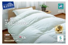 【完全立体キルト】羽毛掛けふとん 本掛け布団 （シングル）ポーランド産ホワイトダックダウン93％　ライト・グリーン色 冬 【創業100年】