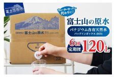 【6か月お届け】バナジウム天然水定期便 富士山の原水 20L BIB 備蓄 防災 ストック 防災グッズ 保存 山梨 富士吉田