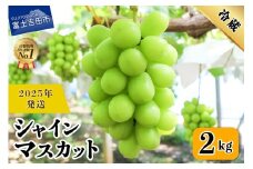 2025年発送【フルーツ王国】 山梨県産 シャインマスカット 約2.0kg(3～5房) フルーツ 数量限定 期間限定 果物 旬 高級 2025年 ぶどう 山梨 富士吉田市