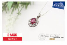 ピジョンブラッドルビー ペンダント ダイヤモンド プラチナ AIGS鑑別書付 MJ1062  ジュエリー ネックレス 宝石 ルビー ペンダント アクセサリー 山梨 富士吉田