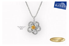 ナチュラルオレンジダイヤモンド トゥインクルストーンペンダント プラチナ flower ネックレス ダイヤモンド ジュエリー アクセサリー 宝石 富士吉田 山梨