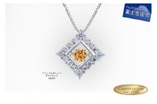 ナチュラルオレンジダイヤモンド トゥインクルストーンペンダント プラチナ square ネックレス ダイヤモンド ジュエリー アクセサリー 宝石 富士吉田 山梨