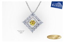 ナチュラルイエローダイヤモンド トゥインクルストーンペンダント プラチナ square ネックレス ダイヤモンド ジュエリー アクセサリー 宝石 富士吉田 山梨