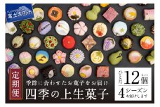 四季の彩 上生菓子(12個セット) 4回 定期便 【富士夢和菓子】  生菓子 和菓子 餡 スイーツ デザート 山梨 富士吉田