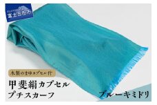 甲斐絹カプセルプチスカーフ・ブルーキミドリ