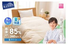 羽毛布団 【甲州羽毛ふとん】洗える羽毛肌掛けふとん（クイーン）  夏用 掛け布団 洗える布団 クイーン ふとん 布団 寝具  肌掛け 羽毛布団 軽い 軽量 山梨 富士吉田