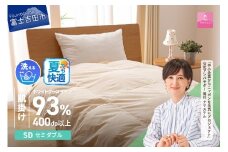 【甲州羽毛肌掛けふとん】手洗いできるロイヤルゴールドホワイトグース93％（セミダブル/アイボリー） 夏用 ふとん 布団 羽毛布団 肌掛け 掛け布団 羽毛布団 セミダブル 山梨 富士吉田