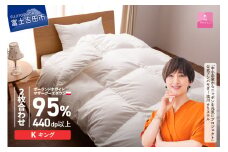 【甲州羽毛2枚合わせふとん】ポーランドプレミアムマザーグースダウン95%超長綿 ホワイト (キング) 羽毛布団 寝具 掛けふとん 布団 掛布団 回収キット付き 富士吉田 山梨