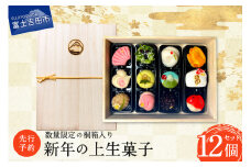 【先行予約・数量限定】桐箱入り 新年の上生菓子 12個セット 【年内配送】 【2024年12月25日発送予定】 和菓子 上生菓子 新年 干支 生菓子 菓子 山梨 富士吉田
