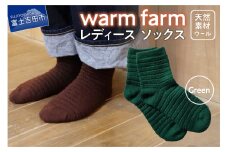 光吸収発熱ウール「ウォームファーム　ソックス」グリーン