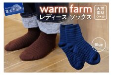 光吸収発熱ウール「ウォームファーム　ソックス」ブルー