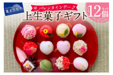 バレンタインデー ギフト 上生菓子 12個セット 贈答用 箱入り【2025年2月10日発送予定】 和菓子 バレンタイン 生菓子 菓子 きんとん 練り切り 饅頭 山梨 富士吉田