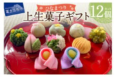 ひなまつり ギフト 上生菓子 12個セット 贈答用 箱入り【2025年2月27日発送予定】　和菓子 桃の節句 生菓子 菓子 きんとん 練り切り 饅頭 山梨 富士吉田