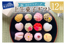 ホワイトデー ギフト 上生菓子 12個セット 贈答用 箱入り【2025年3月10日発送予定】　和菓子 ホワイトデー 生菓子 菓子 きんとん 練り切り 饅頭 山梨 富士吉田