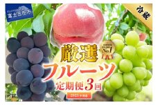 【2025年発送】【定期便】 厳選 フルーツ3回定期便 厳選 フルーツ 3回 定期便 シャインマスカット 桃 黒ぶどう 果物 フルーツ くだもの 旬 もも ぶどう 山梨 富士吉田市