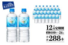水 定期便 【12か月お届け】「アサヒおいしい水」天然水富士山 1箱(24本入）PET600ml 12回 水定期便 ミネラルウォーター 毎月 天然水 飲料水 山梨 富士吉田