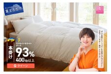 【甲州羽毛本掛けふとん】ウクライナホワイトグース93%超長綿 ホワイト（クイーン) ふとんカバー付 甲州羽毛本掛けふとん 掛けふとん 布団 寝具 ふとん 甲州羽毛 回収キット付き 山梨 富士吉田