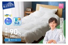 【甲州羽毛肌掛けふとん】手洗いできるウクライナホワイトダウン90% ホワイト（クイーン) ふとんカバー付 夏用 羽毛布団 クイーン 掛け布団 洗える 布団 寝具 肌掛け 山梨 富士吉田
