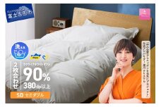 【甲州羽毛2枚合わせふとん】手洗いできるウクライナホワイトダウン90% ホワイト（セミダブル) ふとんカバー付 甲州羽毛 2枚合わせふとん 羽毛布団 掛け布団 セミダブル 布団 寝具 回収キット付き 山梨 富士吉田