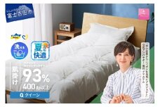 【甲州羽毛肌掛けふとん】手洗いできるウクライナホワイトダウン93% ホワイト（クイーン) ふとんカバー付 夏用 羽毛布団 布団 ふとん 寝具 羽毛ふとん 肌掛けふとん 山梨 富士吉田